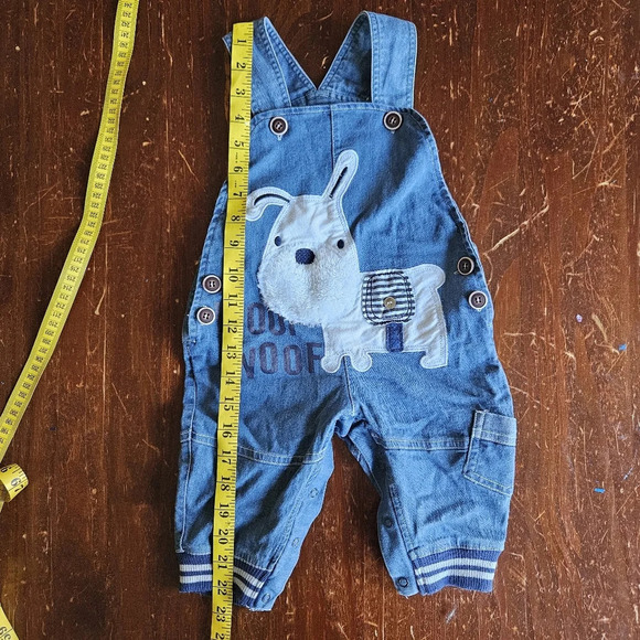 Puppy Overalls Striped Long Sleeve Shirt Outfit 12M - Picture 6 of 8